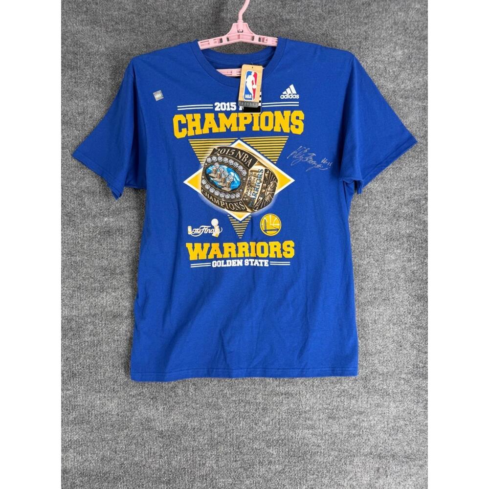 2015 Golden State Warriors Nba T-Shirt Blue Klay Thompson Signature